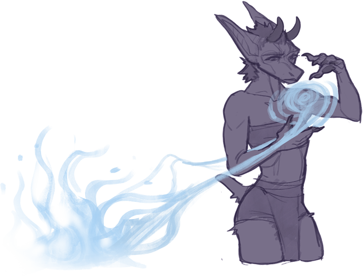An Arcanus pulling water from the air around them