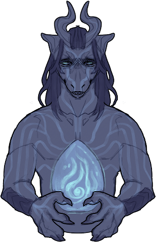 An Arcanus cradling a dim, flickering core