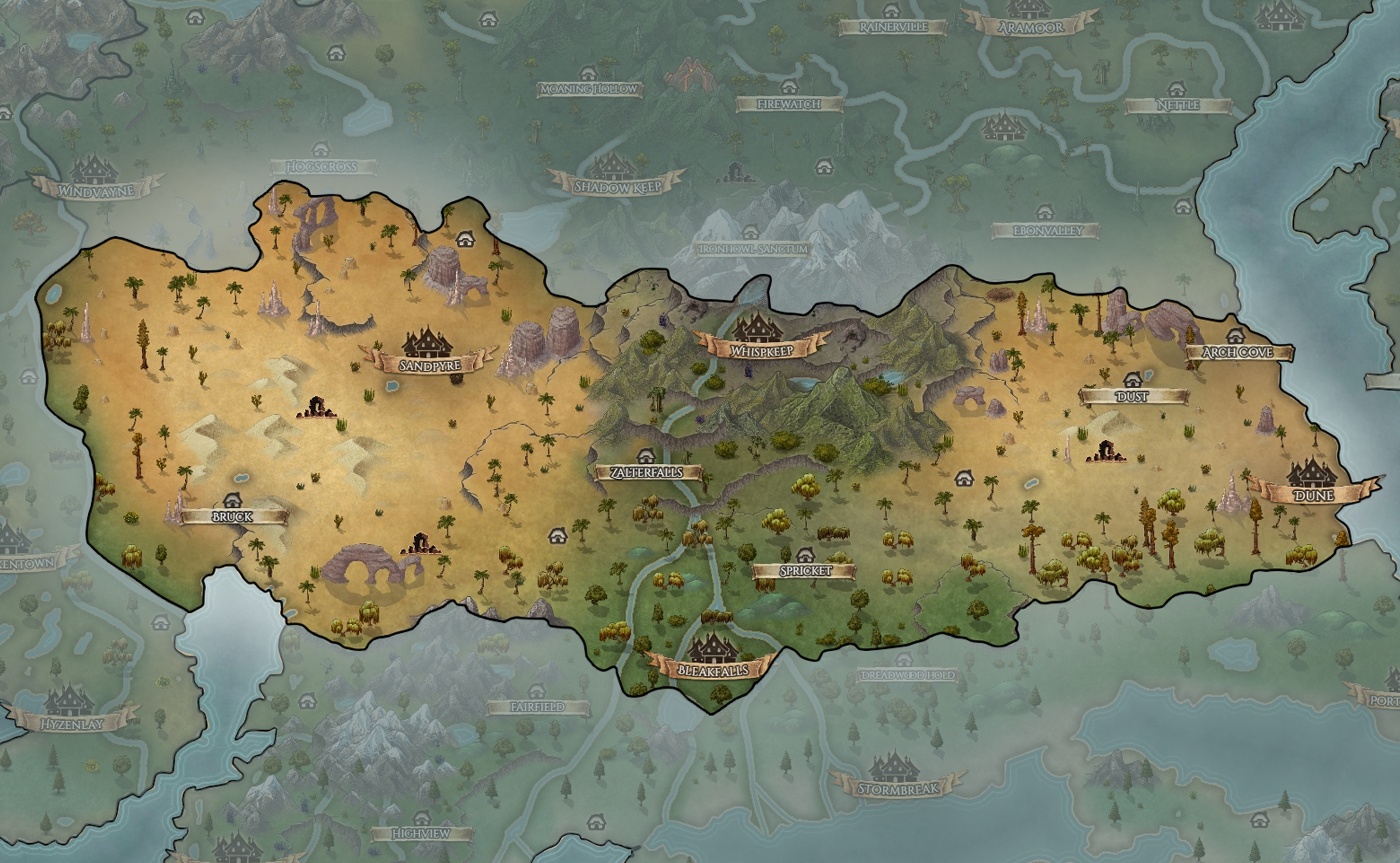 Map detail of Arakesh