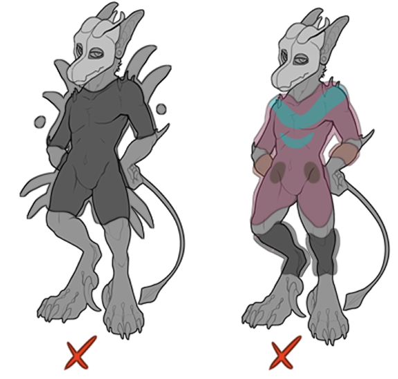 Two examples of false armor styles that aren't allowed